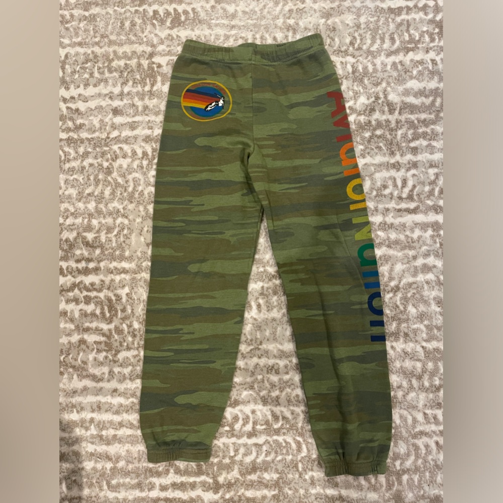 Aviator Nation Kids camo sweatpants, size 14. Run small.